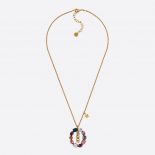 Dior Women J adior Necklace Antique Gold-Finish Metal and Multicolor Crystals