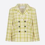 Dior Women Jacket Lime and White Check N Dior Pop Wool Twill