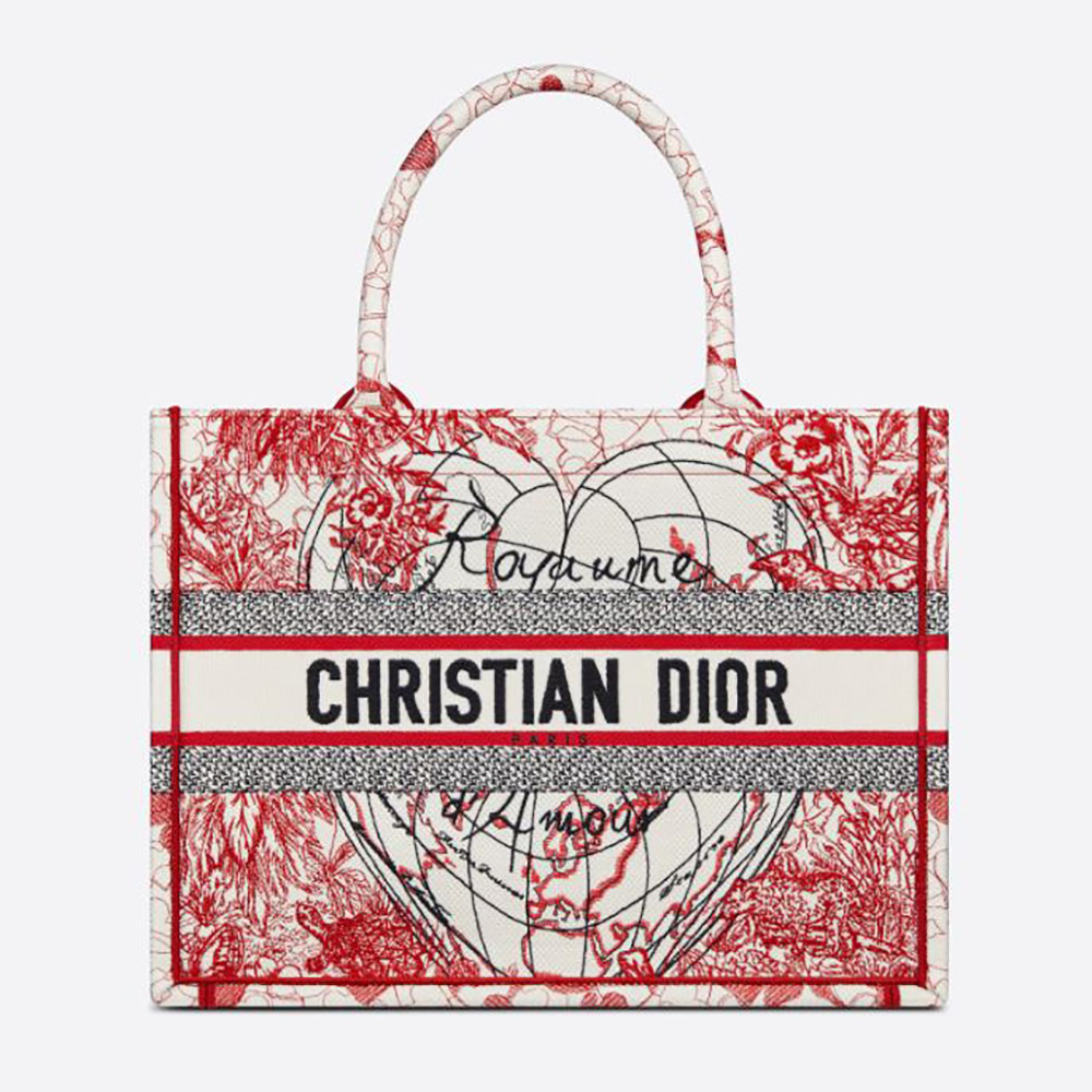 christian dior red tote