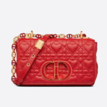 Dior Women Small Dioramour Dior Caro Bag Bright Red Cannage Calfskin with Heart Motif
