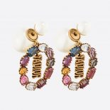 Dior Women Tribales Earrings Antique Gold-Finish Metal