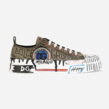 Dolce Gabbana D&G Women Hand-Painted Graffiti Canvas Portofino Light Sneakers
