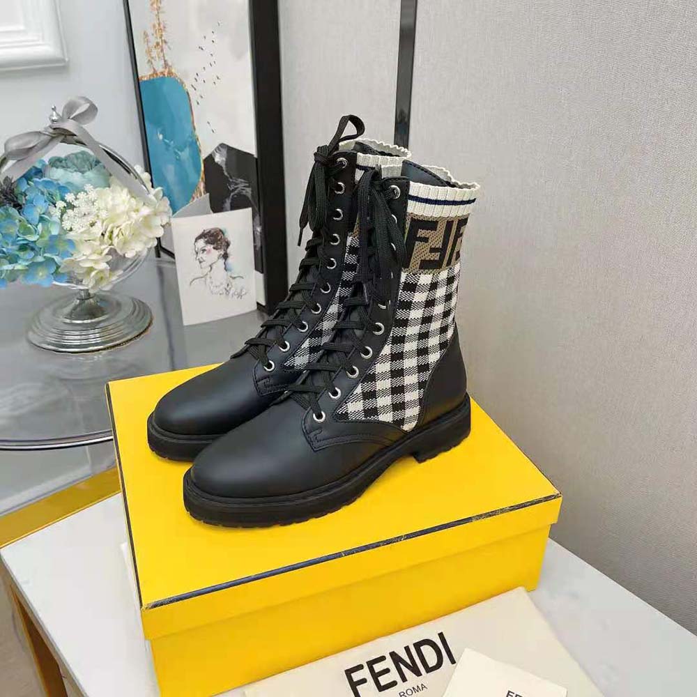 fendi women's leather biker boots