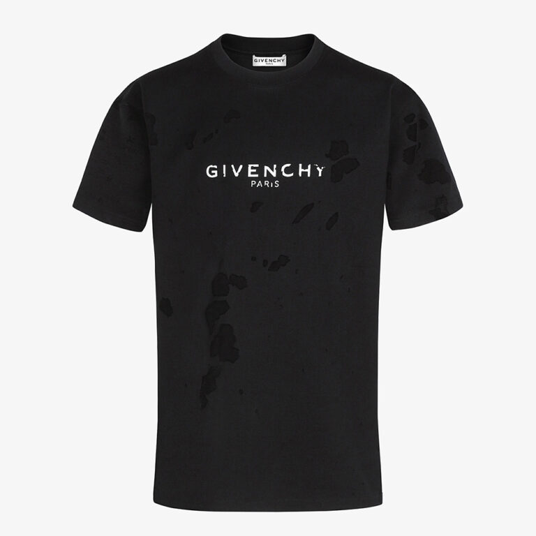 Givenchy Men Paris Destroyed T-Shirt-Black