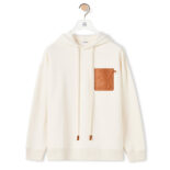 Loewe Women Anagram Patch Hoodie in Cotton-White