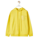 Loewe Women Anagram Patch Hoodie in Cotton-Yellow