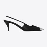 Saint Laurent YSL Women Blade Slingback Pumps in Smooth Leather