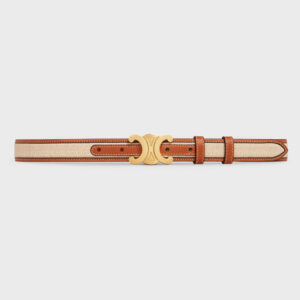 Celine Women Medium Triomphe Belt in Textile and Calfskin