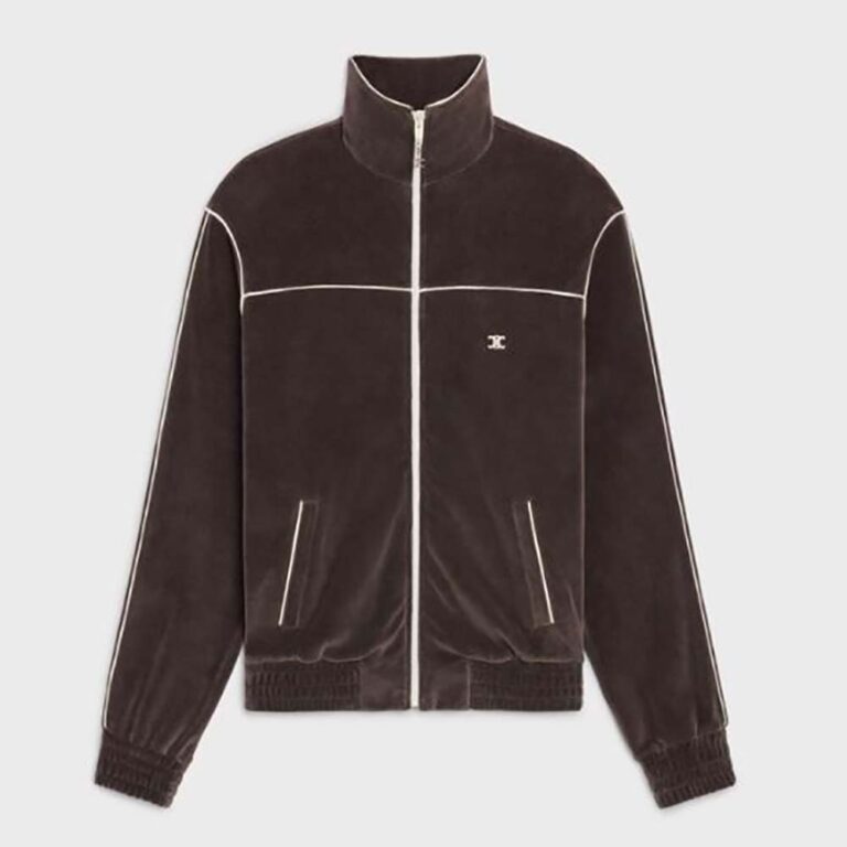 Celine Women Triomphe Jersey Sweatshirt in Velvet