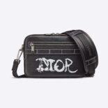 Dior Men Peter Doig Safari Messenger Bag Black Grained Calfskin