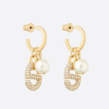 Dior Women CD Navy Earrings Gold-Finish Metal