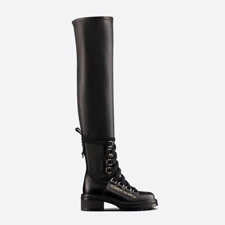 Dior Women D-Fight Thigh Boot Black Lambskin