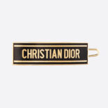 Dior Women Dior-ID Barrette Gold-Finish Metal and Black Lacquer