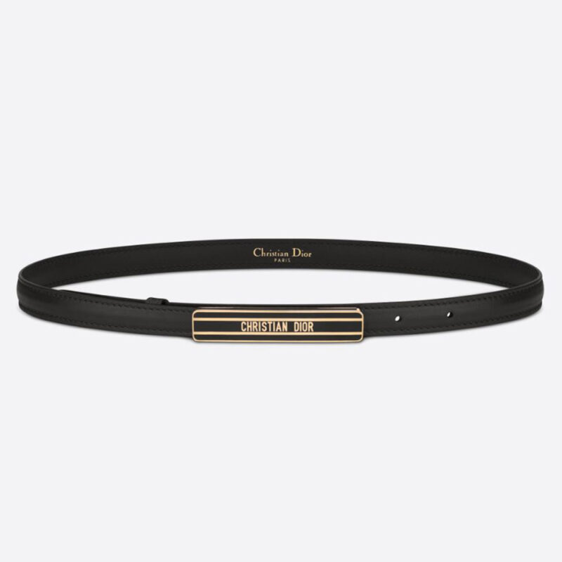 Dior Women Dior-id Belt Black Smooth Calfskin 15 MM
