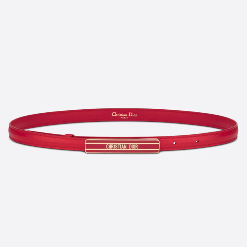 Dior Women Dior-id Belt Raspberry Smooth Calfskin 15 MM