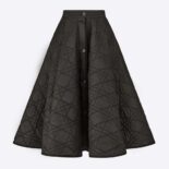 Dior Women Macrocannage Mid-Length skirt Black Quilted Technical Taffeta