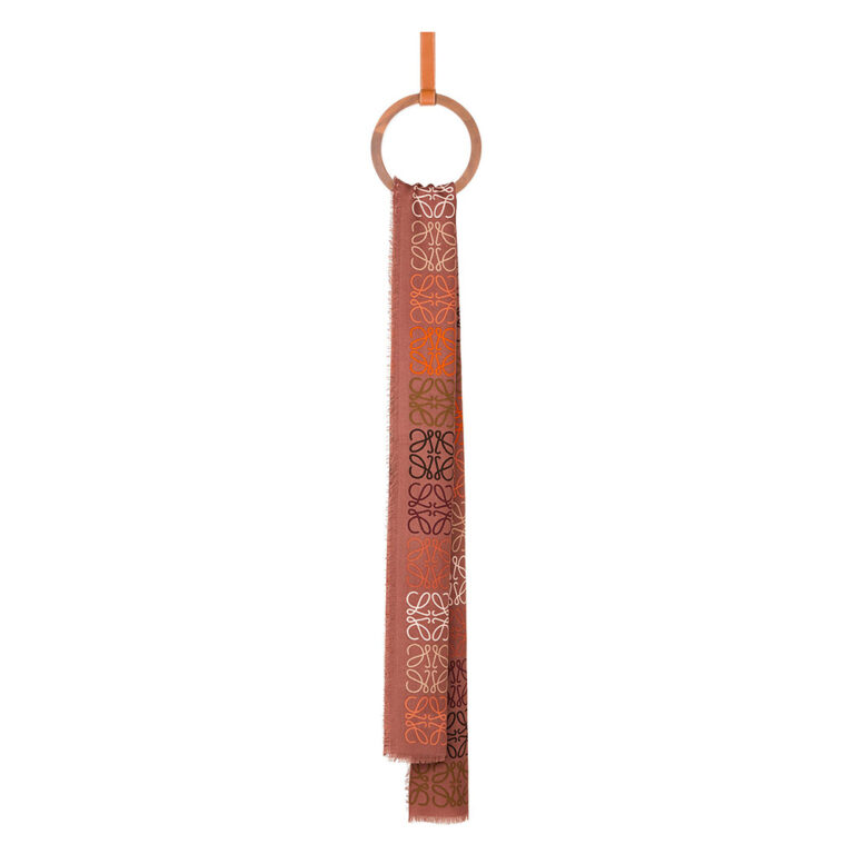 Loewe Women Anagram Lines Scarf in Wool and Cashmere