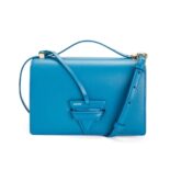 Loewe Women Barcelona Bag in Silk Calfskin-Blue