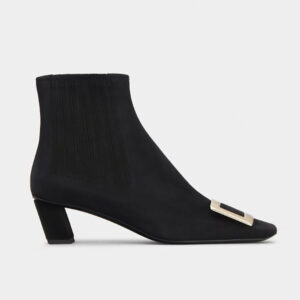 Roger Vivier Women Belle Vivier Metal Buckle Chelsea Booties in Suede