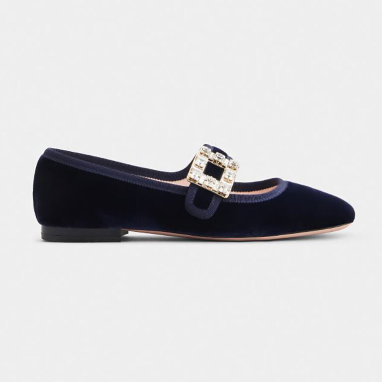 Roger Vivier Women Très Vivier Strass Buckle Babies Ballerinas in Velvet