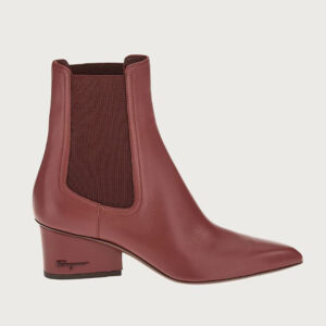Salvatore Ferragamo Women Chelsea Boot in 55mm Heel-Maroon