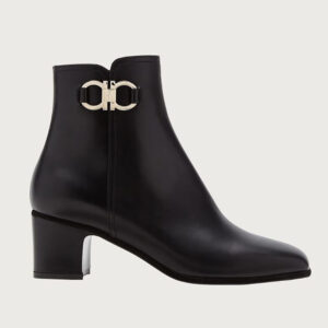Salvatore Ferragamo Women Gancini Bootie in 55mm Heel-Black