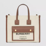 Burberry Women Mini Two-tone Canvas and Leather Freya Bag