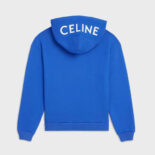 Celine Women Loose Sweatshirt in Cotton Fleece-Blue