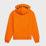 Celine Women Loose Sweatshirt in Cotton Fleece-Orange