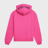 Celine Women Loose Sweatshirt in Cotton Fleece-Pink