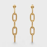 Celine Women Maillon Triomphe Link Earrings in Brass with Gold Finish