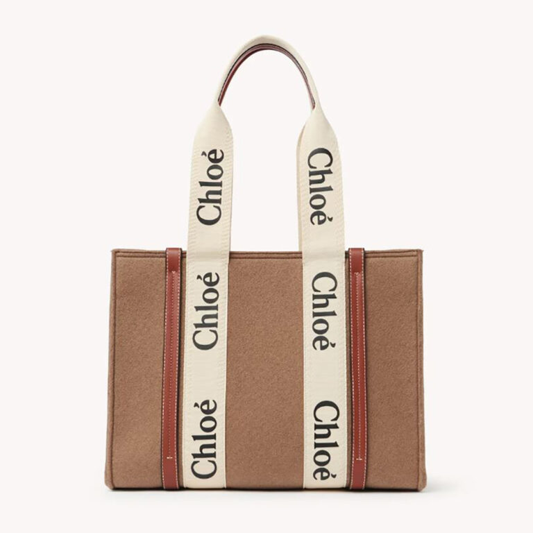 Chloe Women Medium Woody Tote Bag-brown