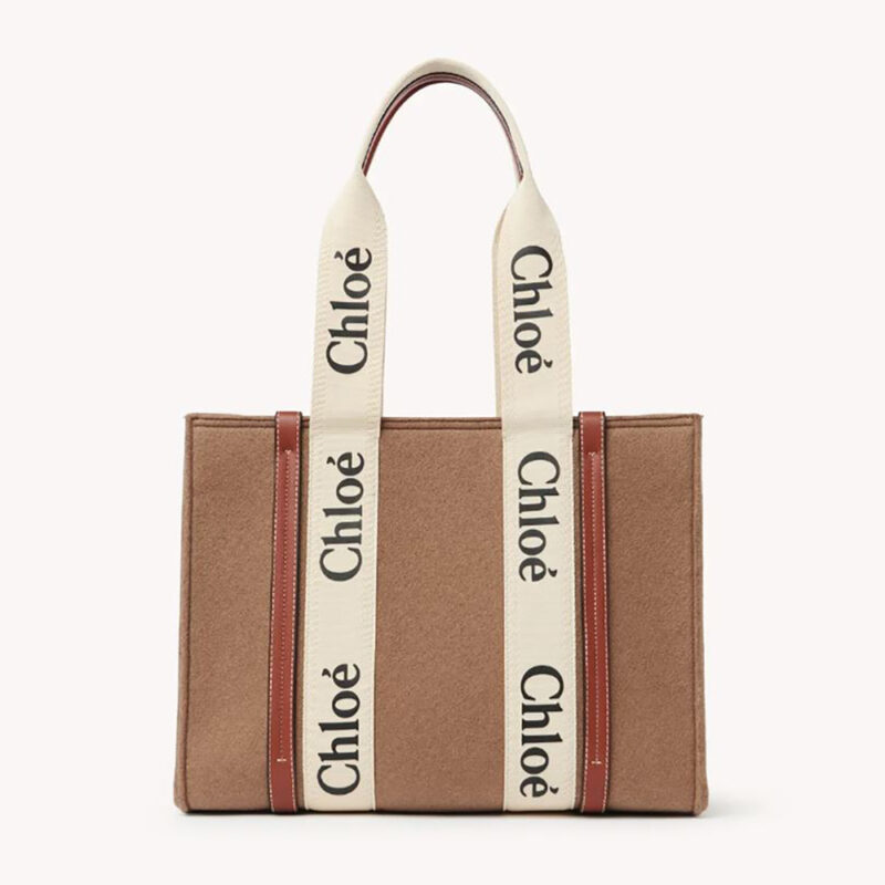 Chloe Women Medium Woody Tote Bag-brown