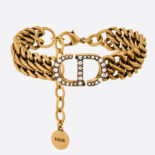 Dior Women 30 Montaigne Bracelet Antique Gold-Finish Metal and White Crystals