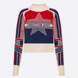 Dior Women Dioralps Stand Collar Sweater Three-Tone Dior Star Wool and Cashmere