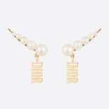 Dior Women Diorevolution Earrings Gold-Finish Metal and White Resin Pearls
