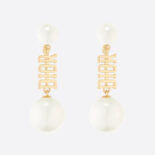 Dior Women Dio(r)evolution Earrings Gold-Finish Metal and White Resin Pearls