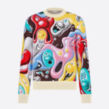 Dior Women Oversized Dior and Kenny Scharf Sweater Multicolor Technical Cotton Jacquard