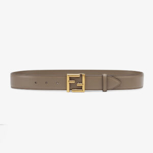 Fendi Women Belt with Loop and FF Stud Buckle-silver
