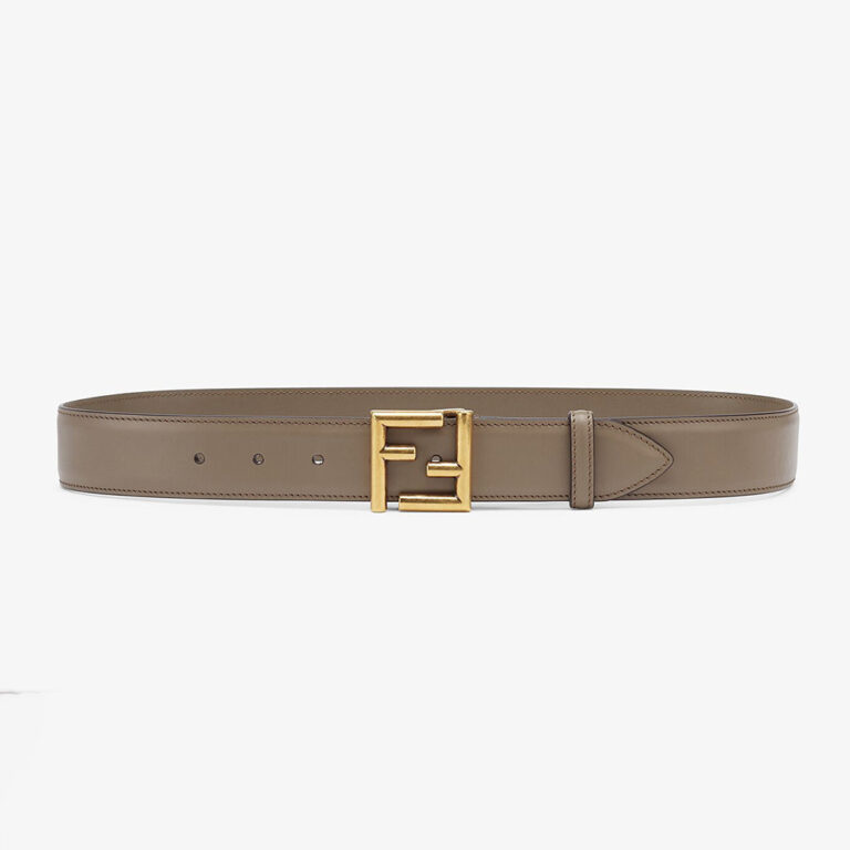 Fendi Women Belt with Loop and FF Stud Buckle-silver