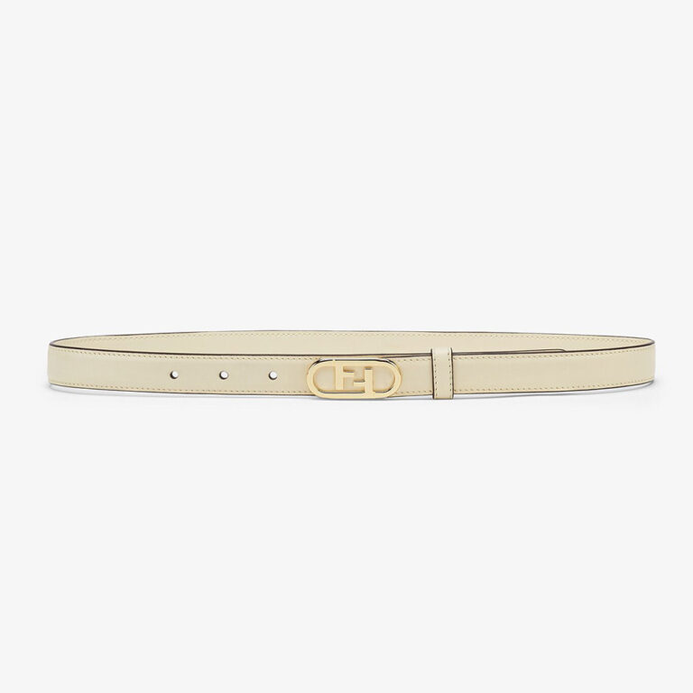 Fendi Women Narrow Belt with Loop and Fendi O Lock Stud Buckle
