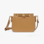 Fendi Women Touch Leather Bag with A Metal FF Clasp-brown