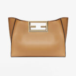 Fendi Women Way Medium Made of Camellia-Colored Leather Bag-Brown