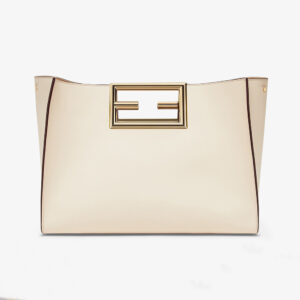 Fendi Women Way Medium Made of Camellia-Colored Leather Bag-white
