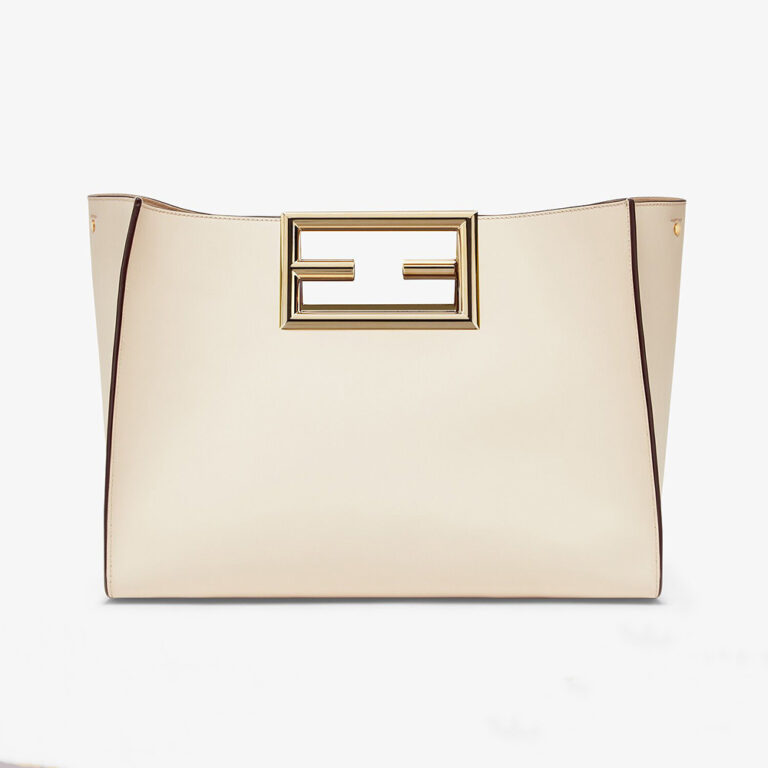 Fendi Women Way Medium Made of Camellia-Colored Leather Bag-white