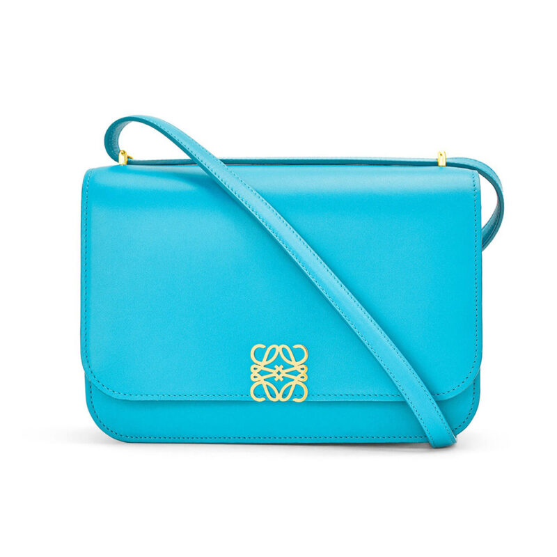 Loewe Women Goya Bag in Silk Calfskin-Green
