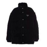 Prada Women Velvet Puffer Jacket-Black