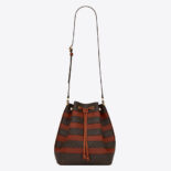 Saint Laurent YSL Women LE Monogramme Bucket Bag in Canvas and Smooth Leather