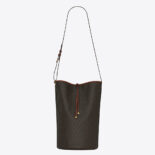 Saint Laurent YSL Women LE Monogramme Bucket Bag in Canvas and Smooth Leather