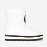 Dolce Gabbana D&G Women Nylon Ankle Boots with DG Logo-White